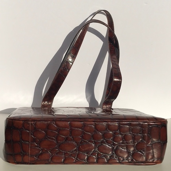 Antonio Scepi brown crocodile imprint leather tote - Picture 4 of 8